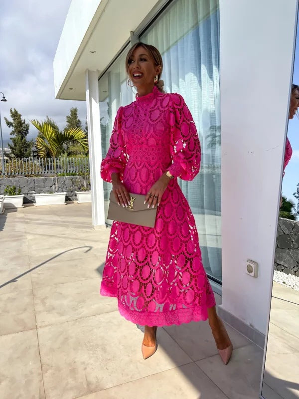 Georgia™ - Elegant French Lace Wedding Guest Maxi Dress