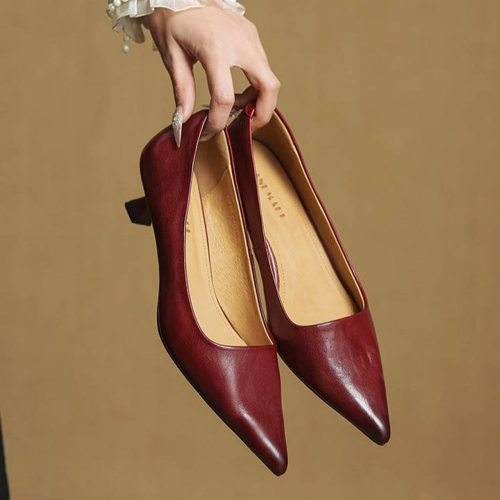 High Heeled Shoes Made of Genuine Leather