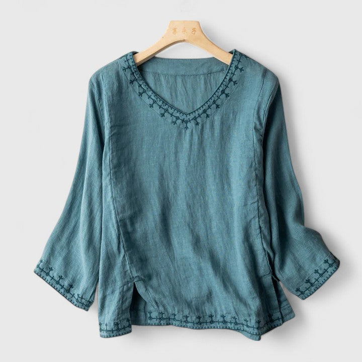 Clara | Elegant V-Neck Blouse