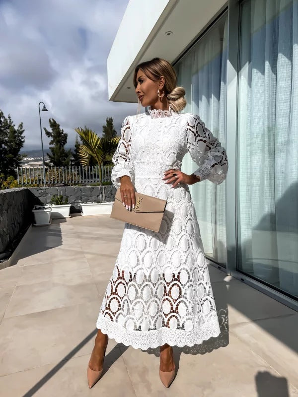 Banbha | Romantic Lace Midi Dress