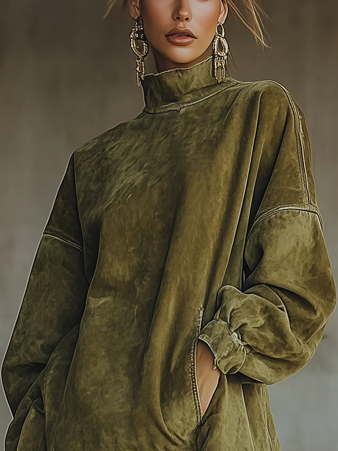 Darcie | Suede Tunic Dress with Fringes