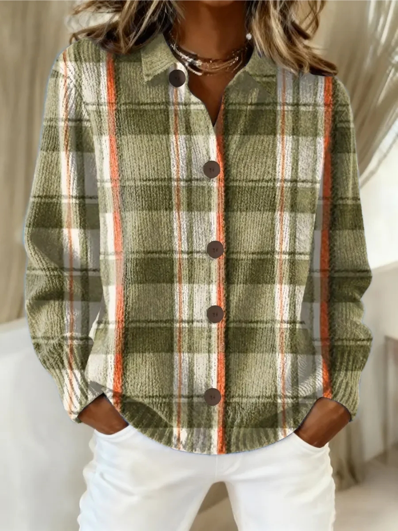 NORA | CHECKERED WOOL-BLEND BLOUSE