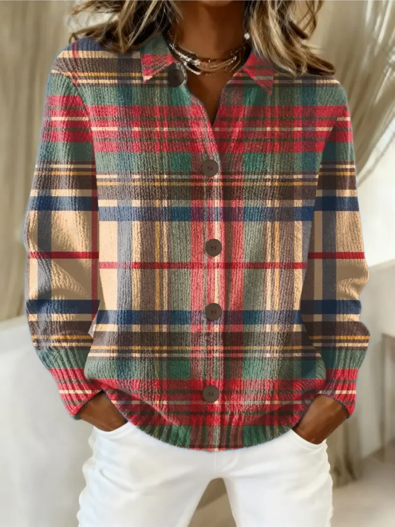 NORA | WOOL BLEND CHECK BLOUSE