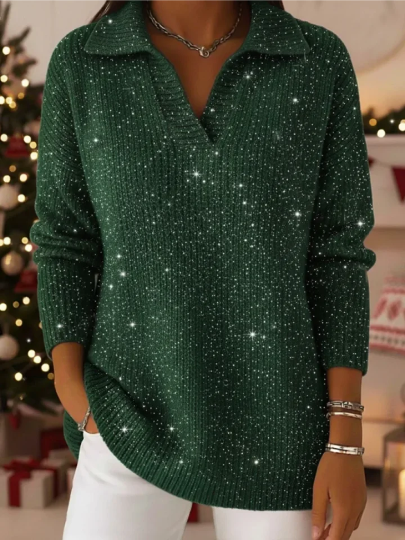 LIVIA | SPARKLING V-NECK SWEATER