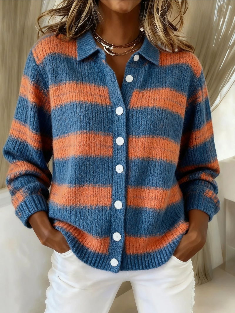 LIVIA | WOOL BLEND STRIPED BLOUSE