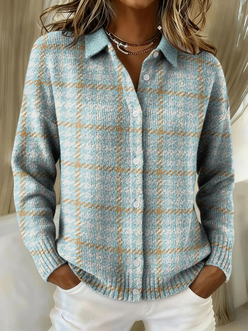 TARA | CHECKED WOOL-BLEND BLOUSE