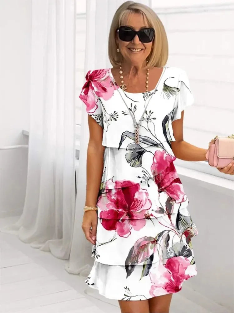 Cynthia | Elegant Comfort Ruffle Dress