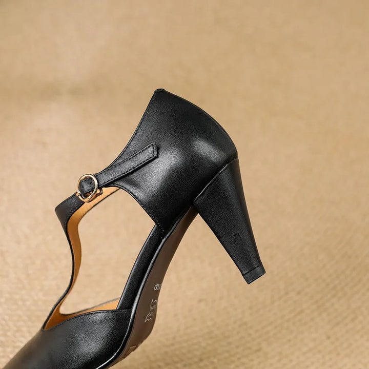 Triana Natural Leather Heels