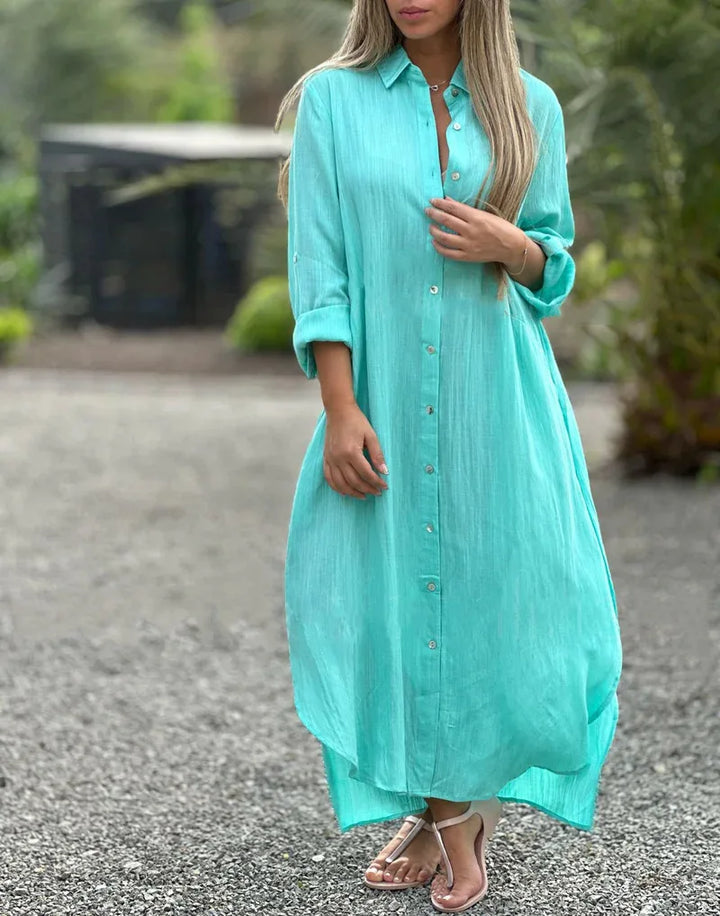 Joanne | Cotton Buttoned Maxi Dress