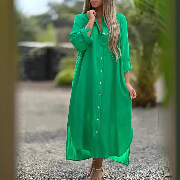 Joanne | Cotton Buttoned Maxi Dress