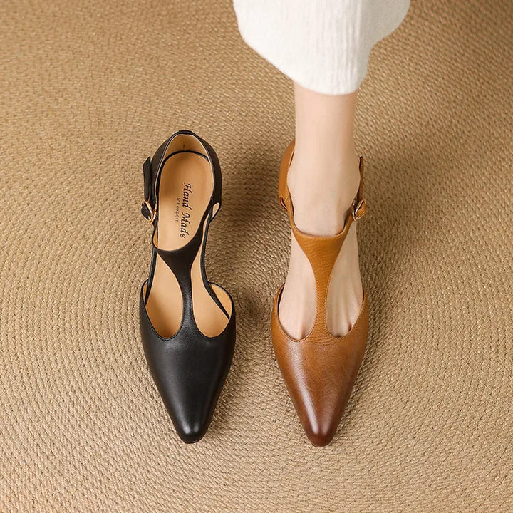 Triana Natural Leather Heels