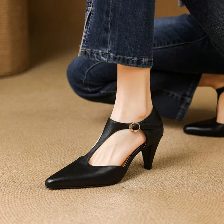 Triana Natural Leather Heels