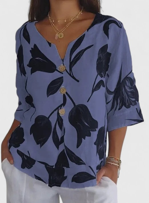 Clara | Elegant Floral Print Blouse