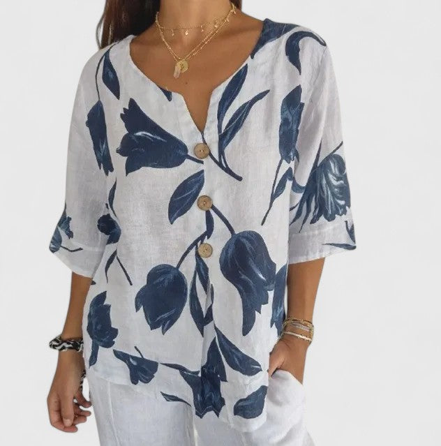 Clara | Elegant Floral Print Blouse