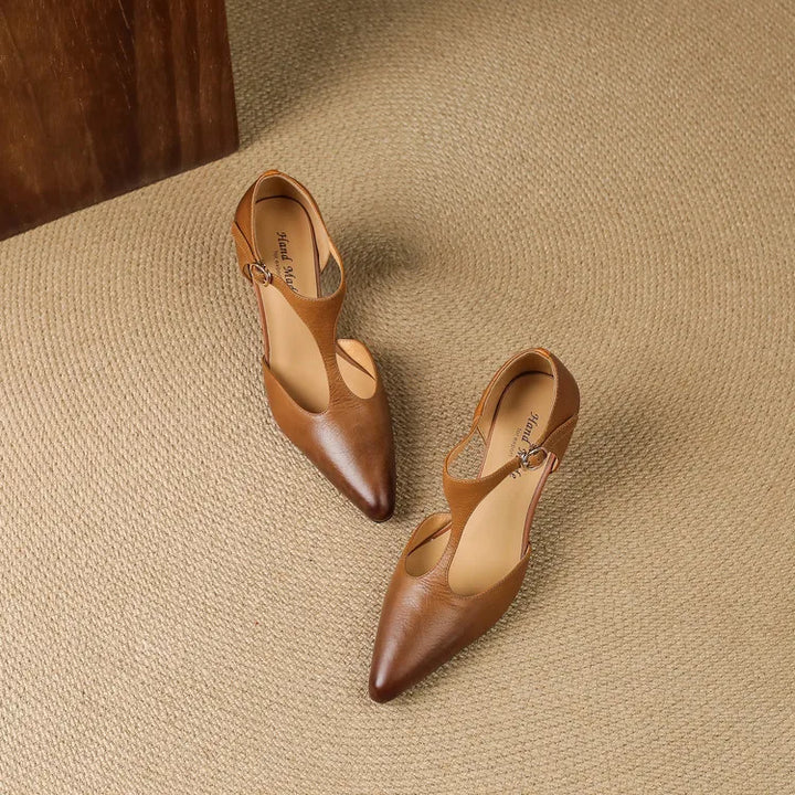 Triana Natural Leather Heels