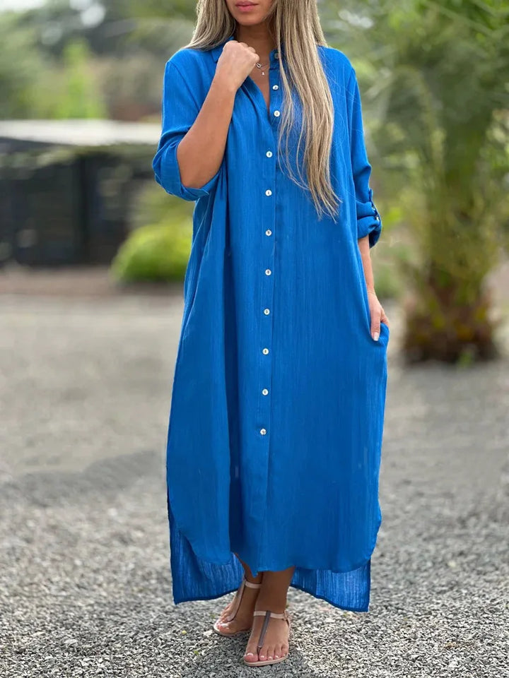 Joanne | Cotton Buttoned Maxi Dress