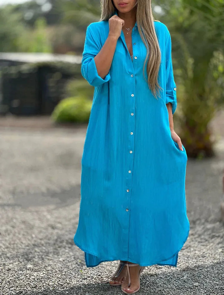 Joanne | Cotton Buttoned Maxi Dress
