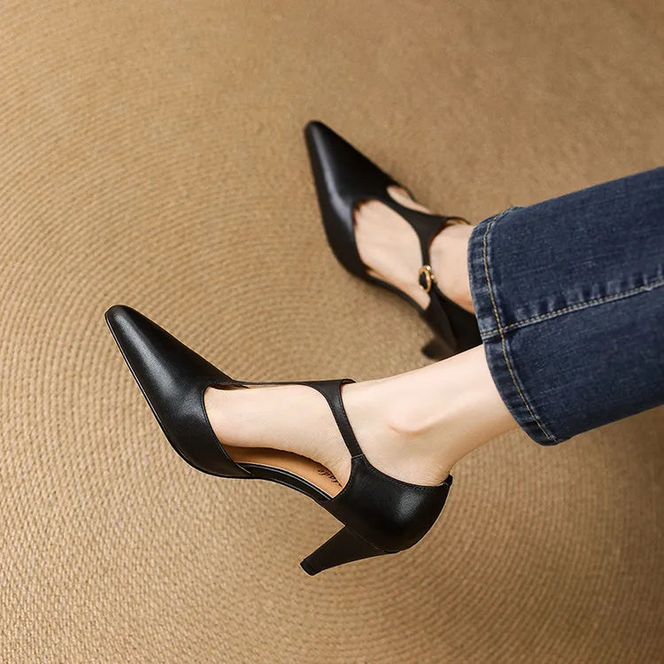 Triana Natural Leather Heels