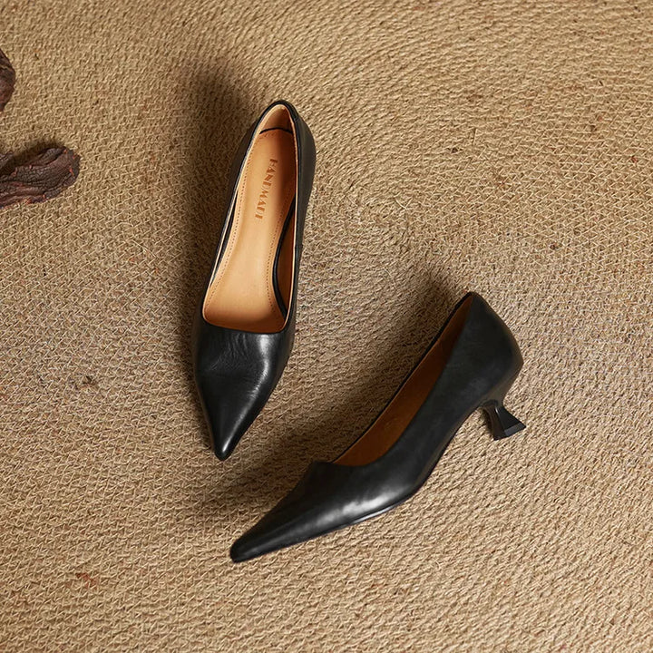High Heeled Shoes Made of Genuine Leather