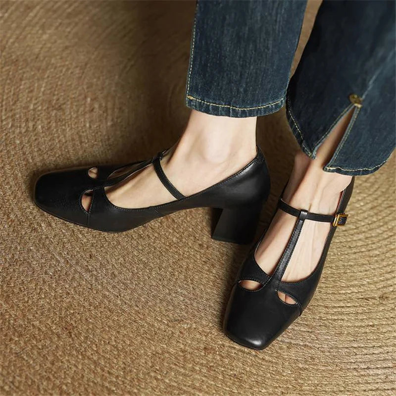 Elora Natural Leather Heels