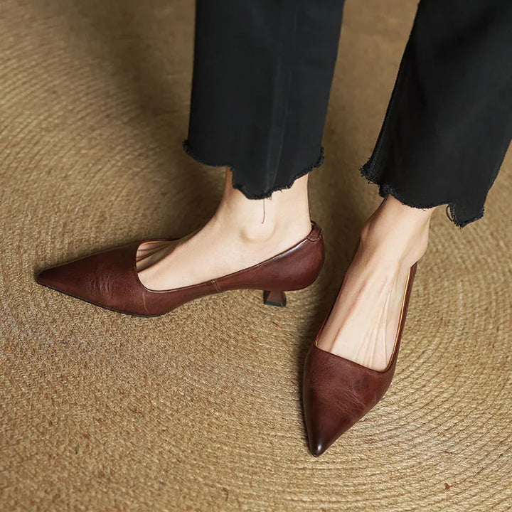 High Heeled Shoes Made of Genuine Leather
