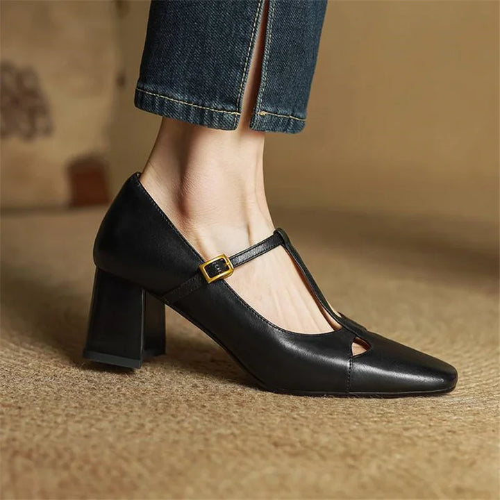 Elora Natural Leather Heels