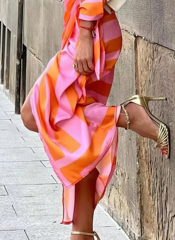 Teamhair | Printed Wrap Maxi Dress