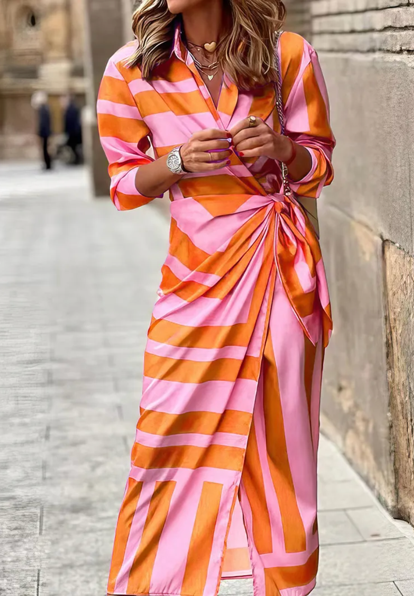 Teamhair | Printed Wrap Maxi Dress