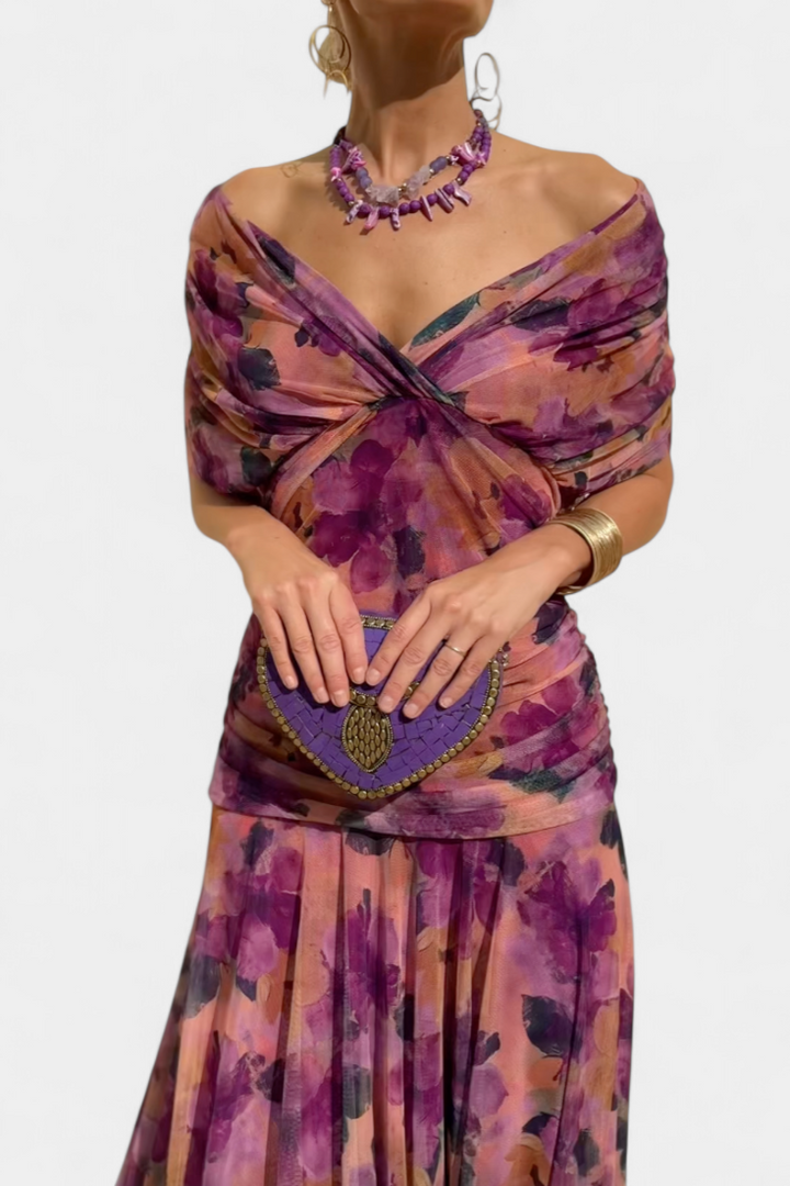 Gormfhlaith | Floral V-Neck Maxi Dress