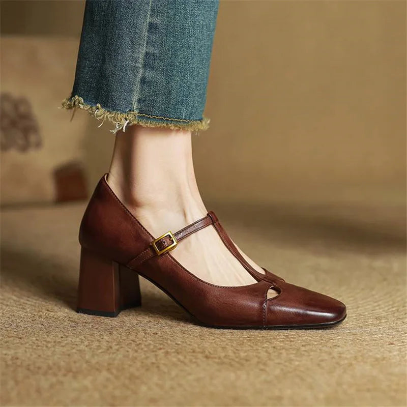 Elora Natural Leather Heels