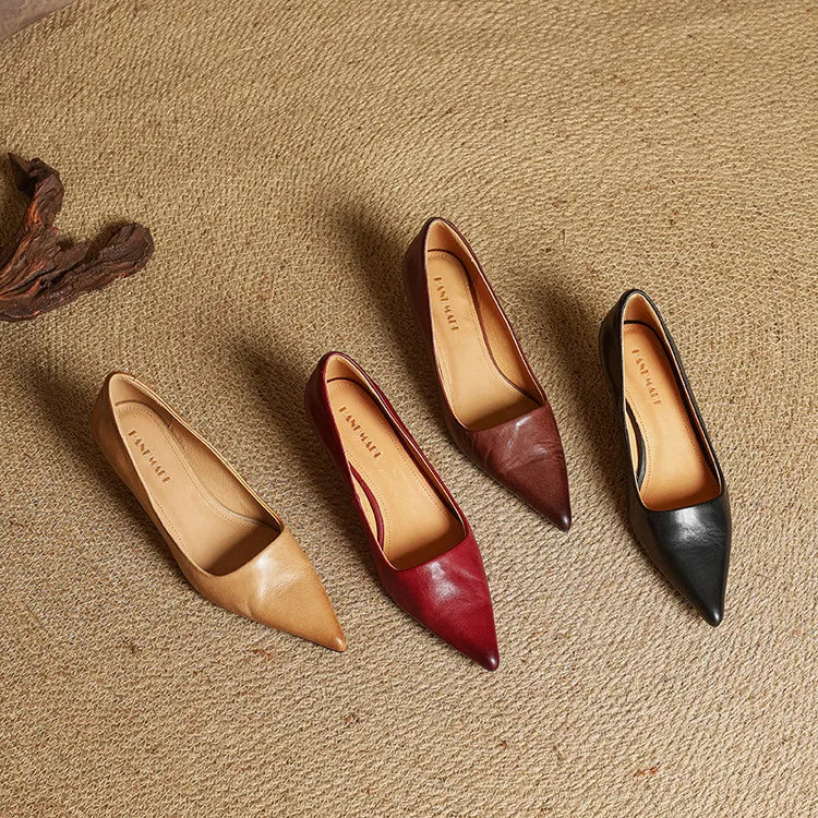 High Heeled Shoes Made of Genuine Leather
