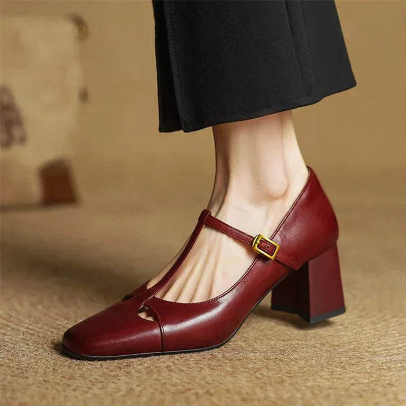 Elora Natural Leather Heels