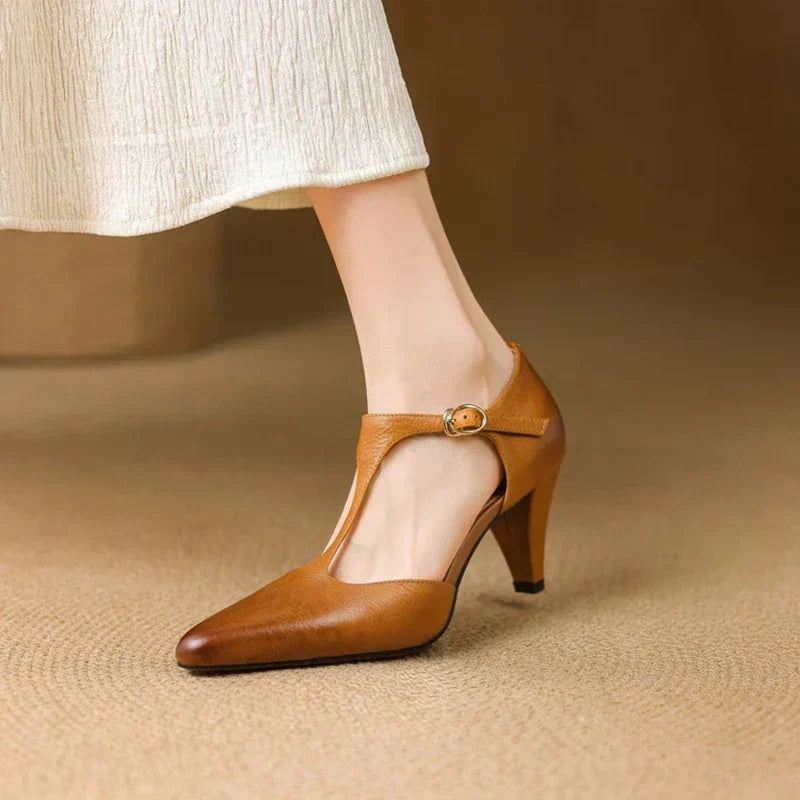 Triana Natural Leather Heels