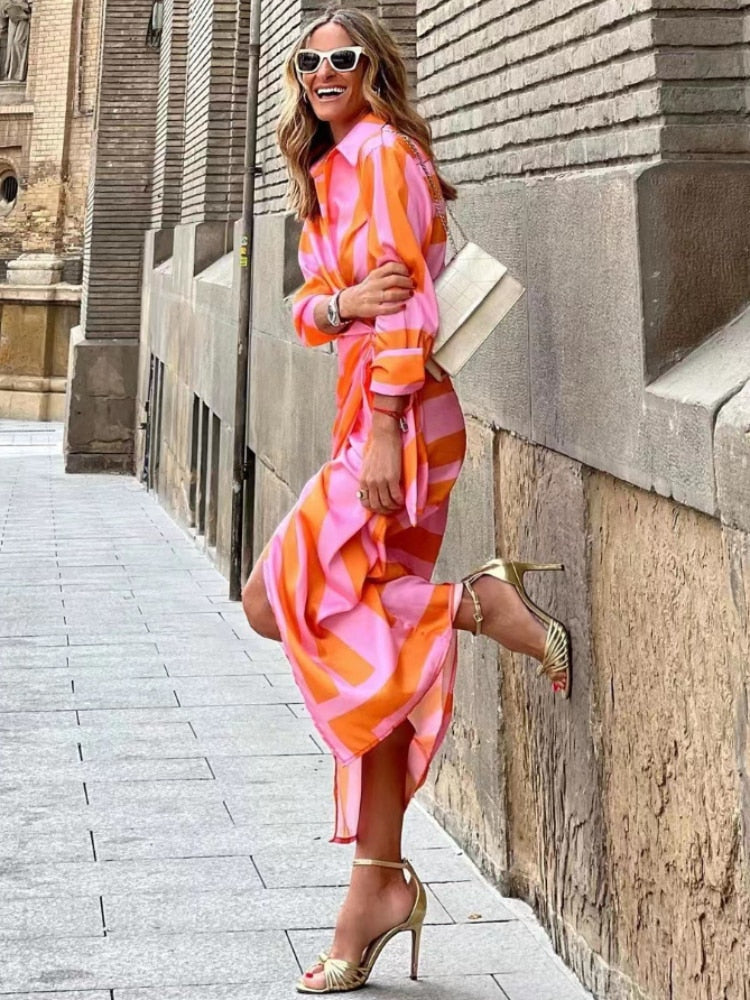 Teamhair | Printed Wrap Maxi Dress