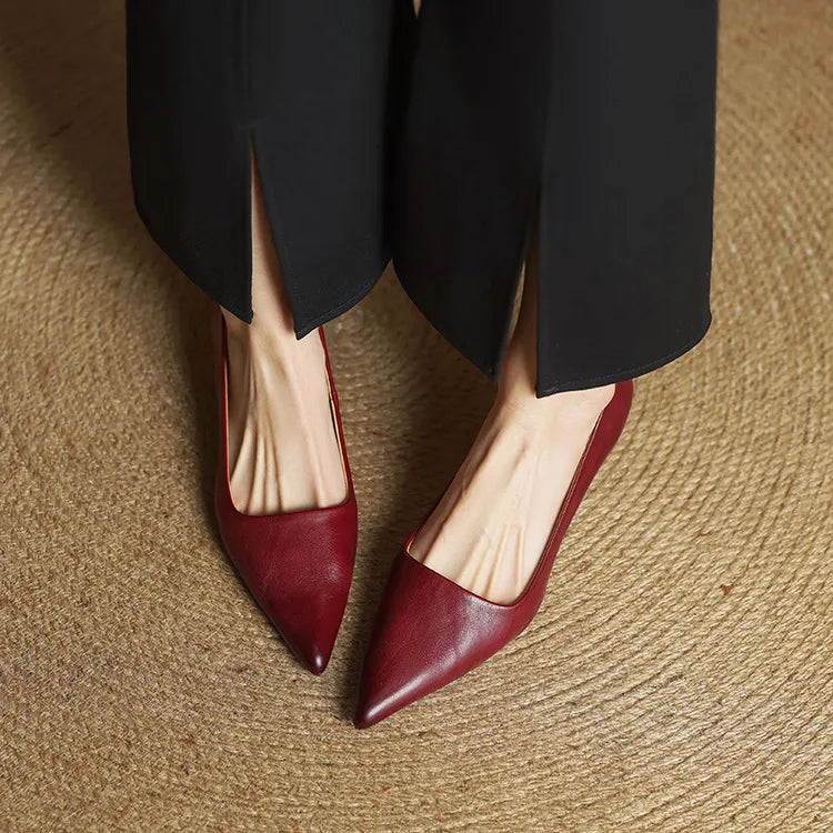 High Heeled Shoes Made of Genuine Leather