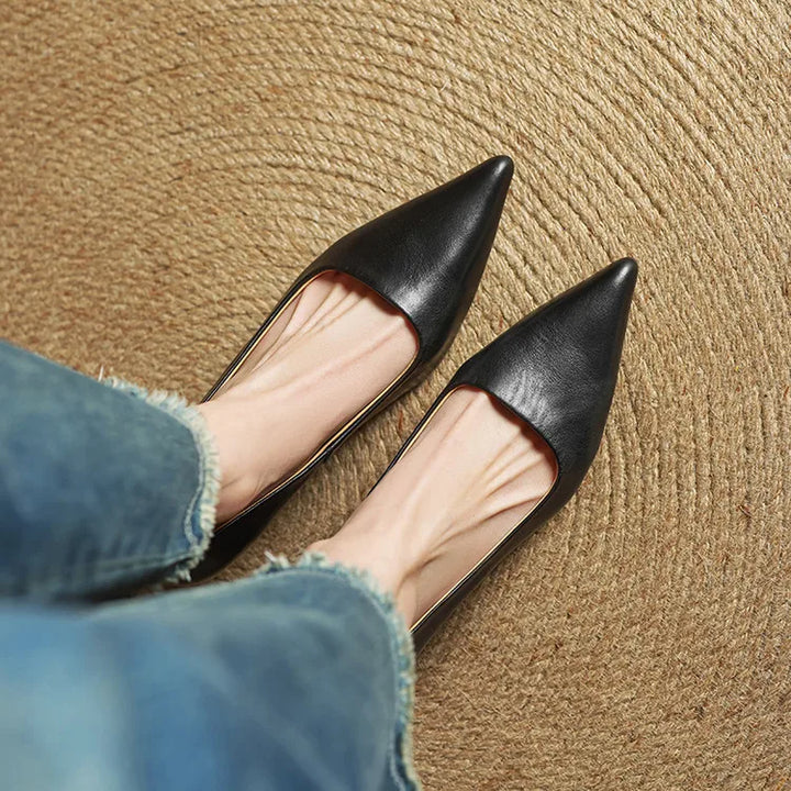 High Heeled Shoes Made of Genuine Leather