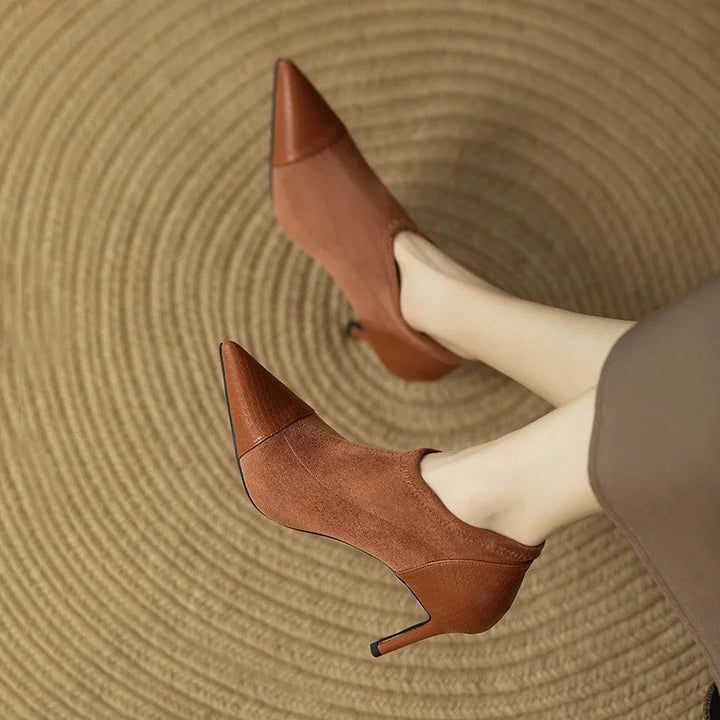 Veronica Natural Leather Heels