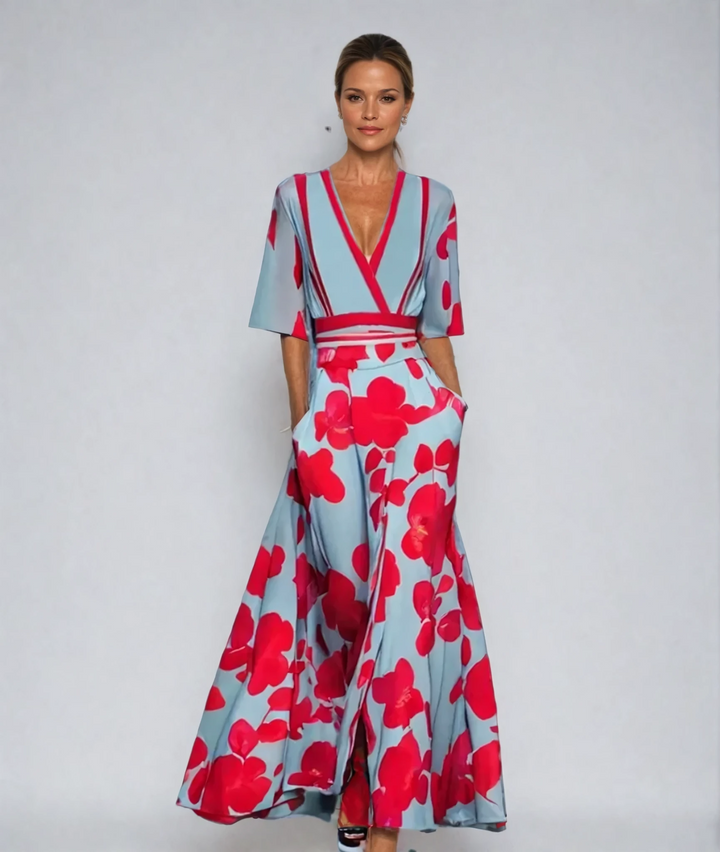 Eliana™ | Elegant Floral A-Line Dress
