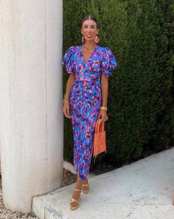 Eibhilín | Balloon Sleeve Midi Dress