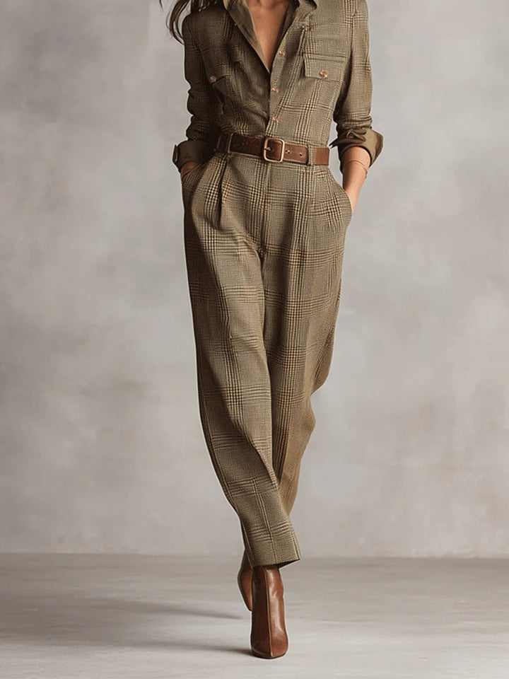 Corenne | Refined Checkered Jumpsuit
