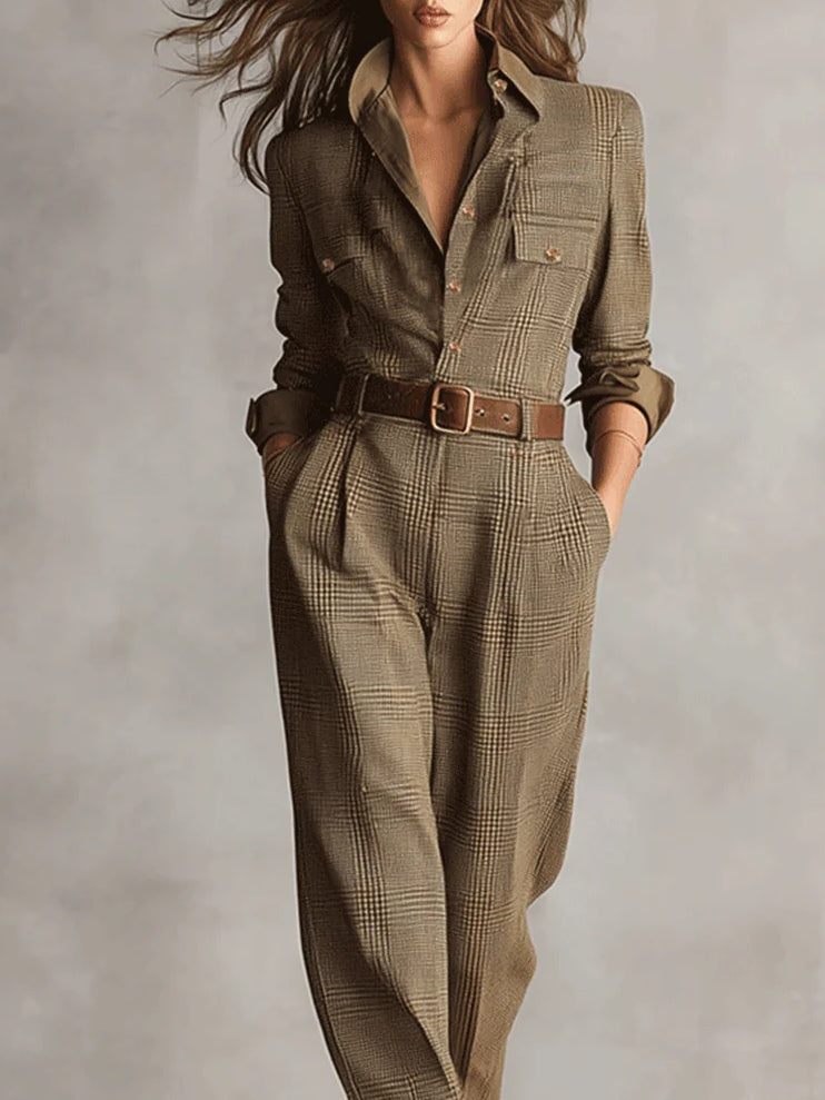 Corenne | Refined Checkered Jumpsuit