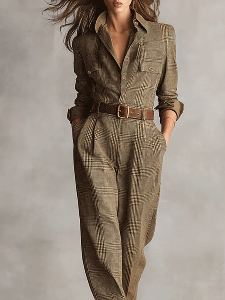 Corenne | Refined Checkered Jumpsuit