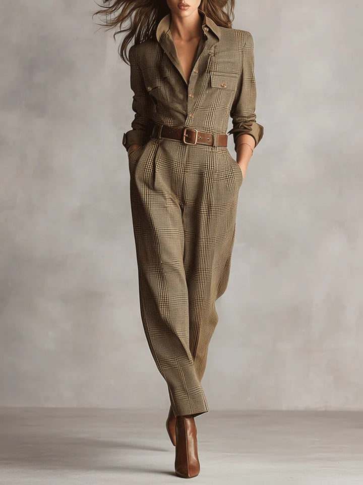 Corenne | Refined Checkered Jumpsuit