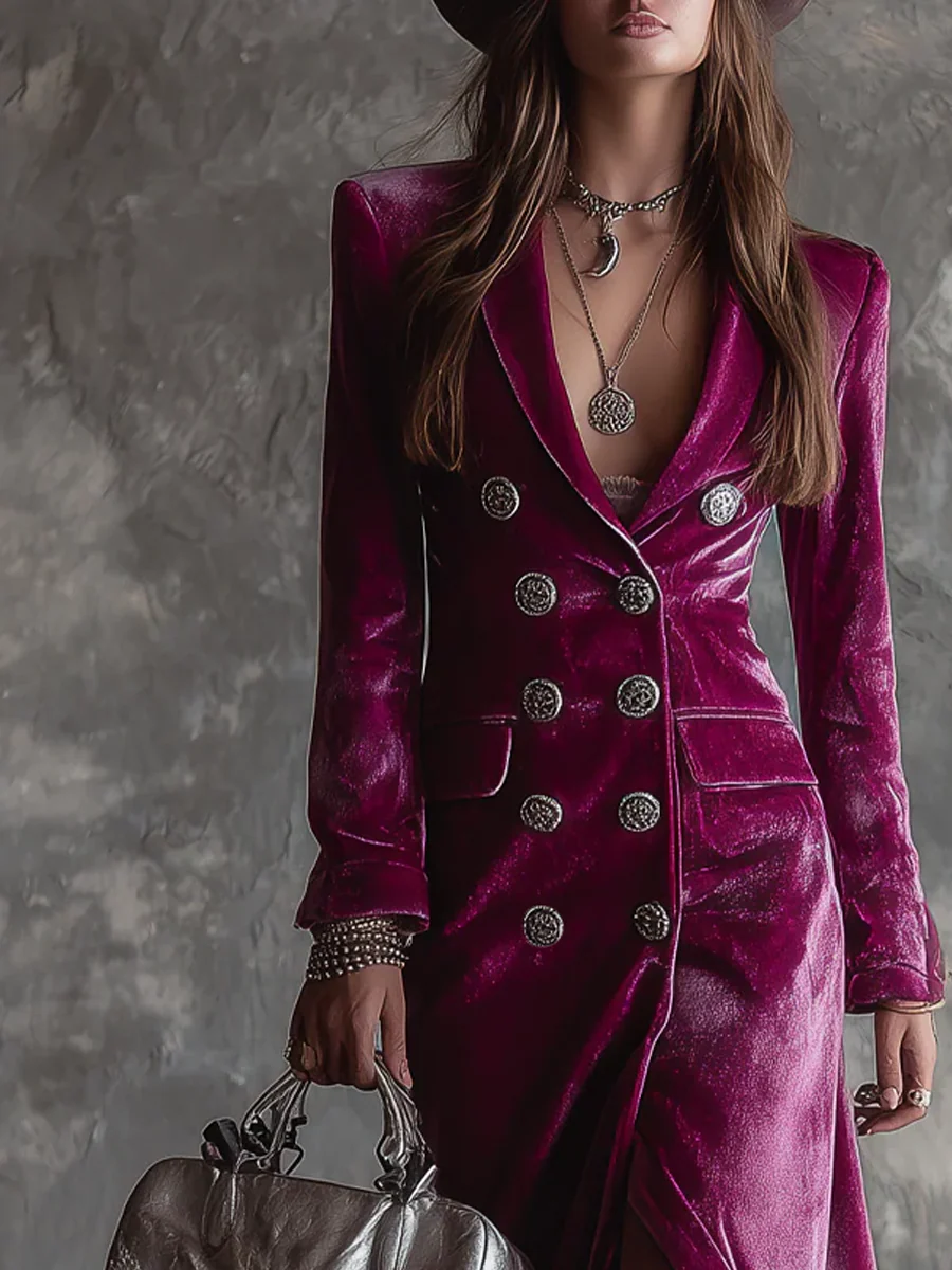 Vera | Long Velvet Blazer Dress