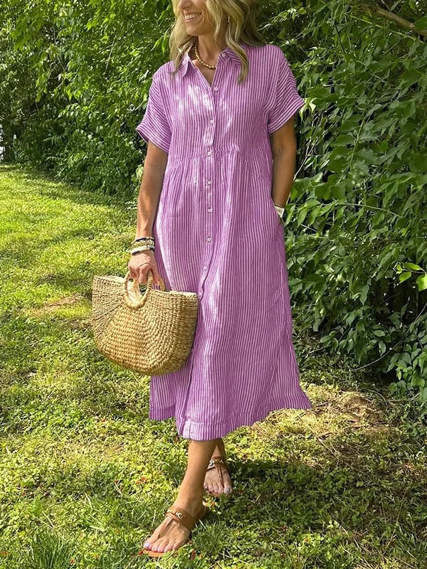 Bríghdín | Striped Shirt Maxi Dress