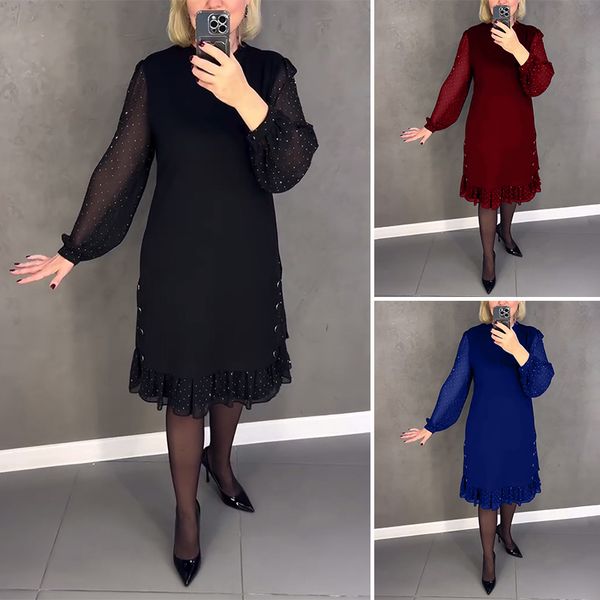 Gianna - Elegant Black Dress with Embroidered Sleeves