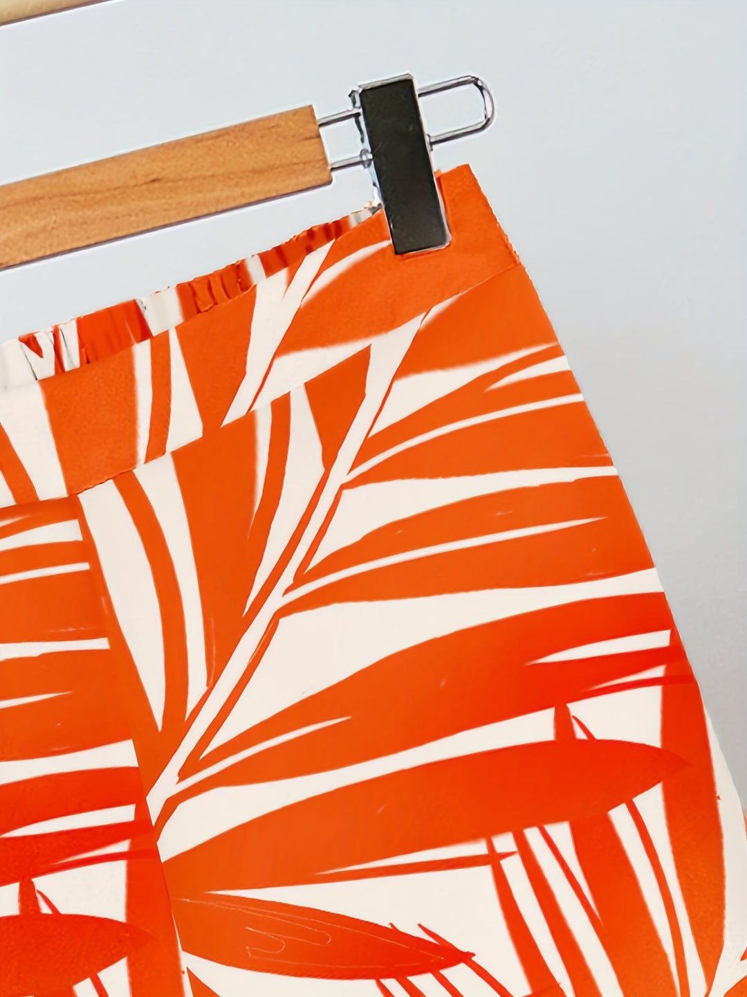 [Orange Vacation Outfit] 2pcs Set Women's Orange Printed Vacation Outfit, Suitable for Summer Women's Summer Vacation Wear Women's Elegant Vacation Wear Women's Beach Vacation Wear Women's Summer Vacation Wear Women's Island Vacation Wear