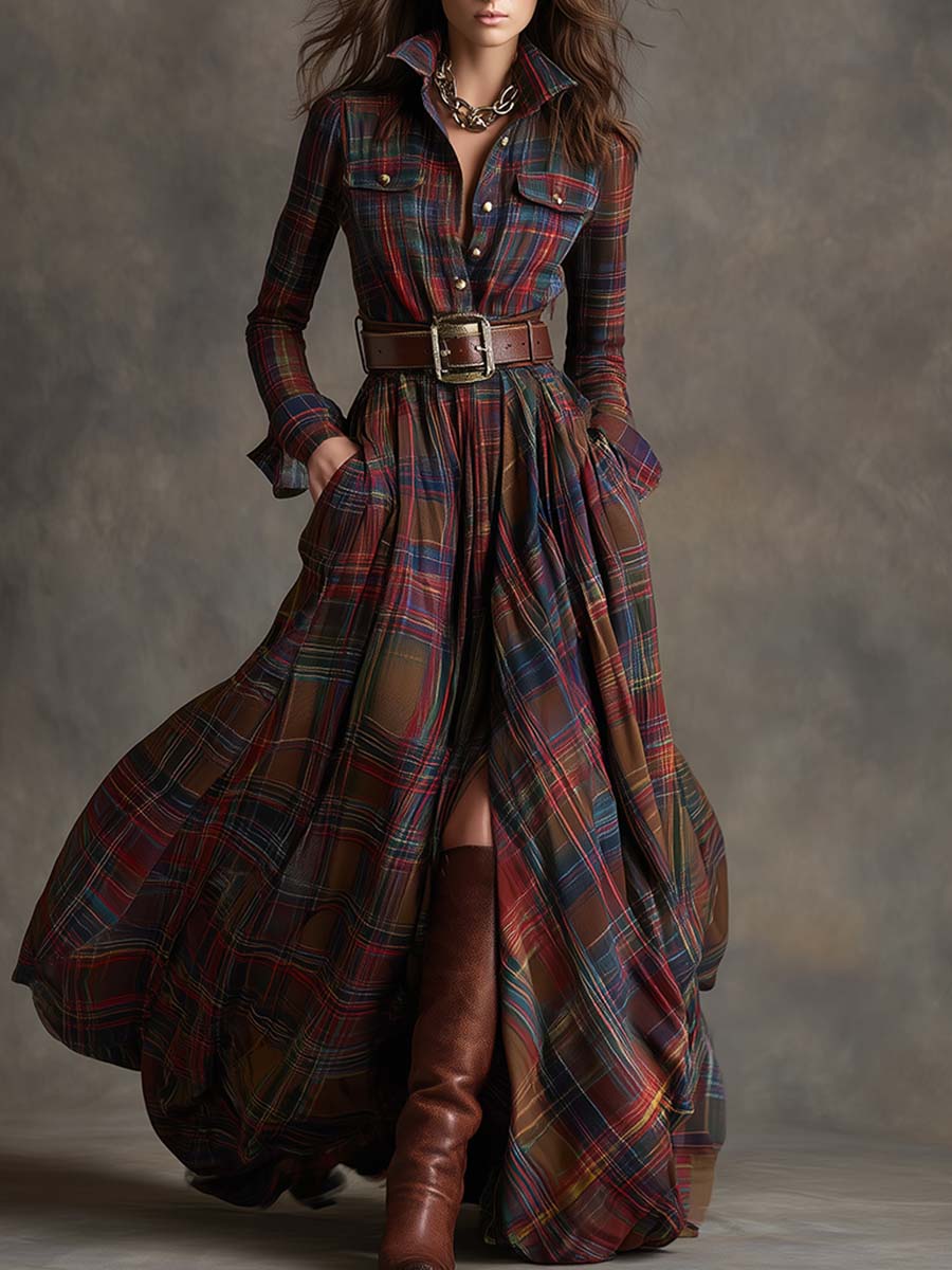 Giulietta - Maxi Check Shirt Dress