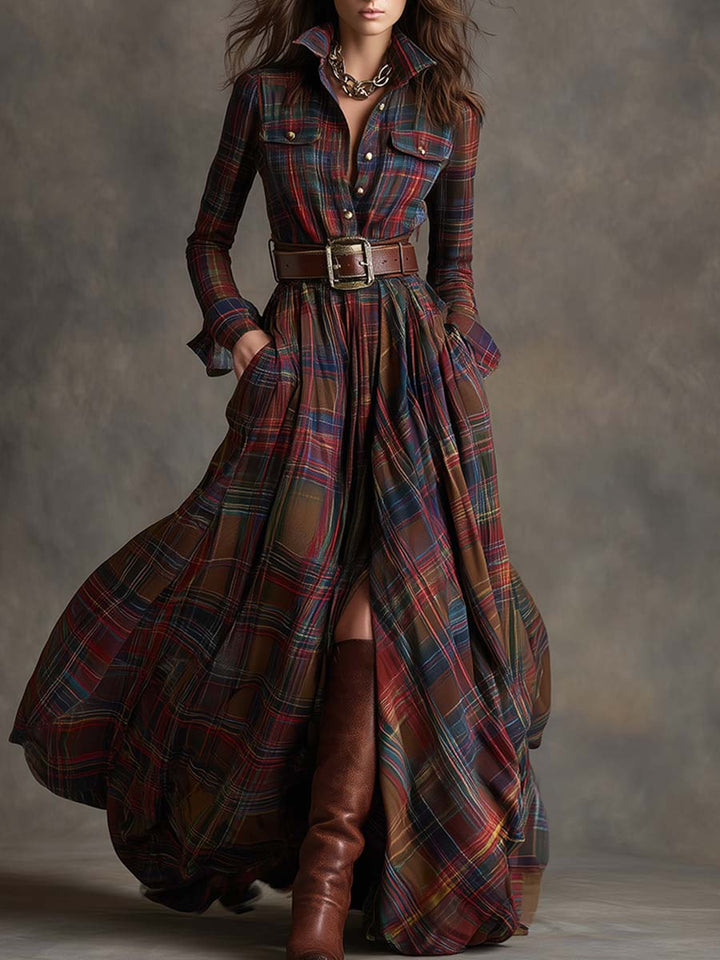 Giulietta - Maxi Check Shirt Dress
