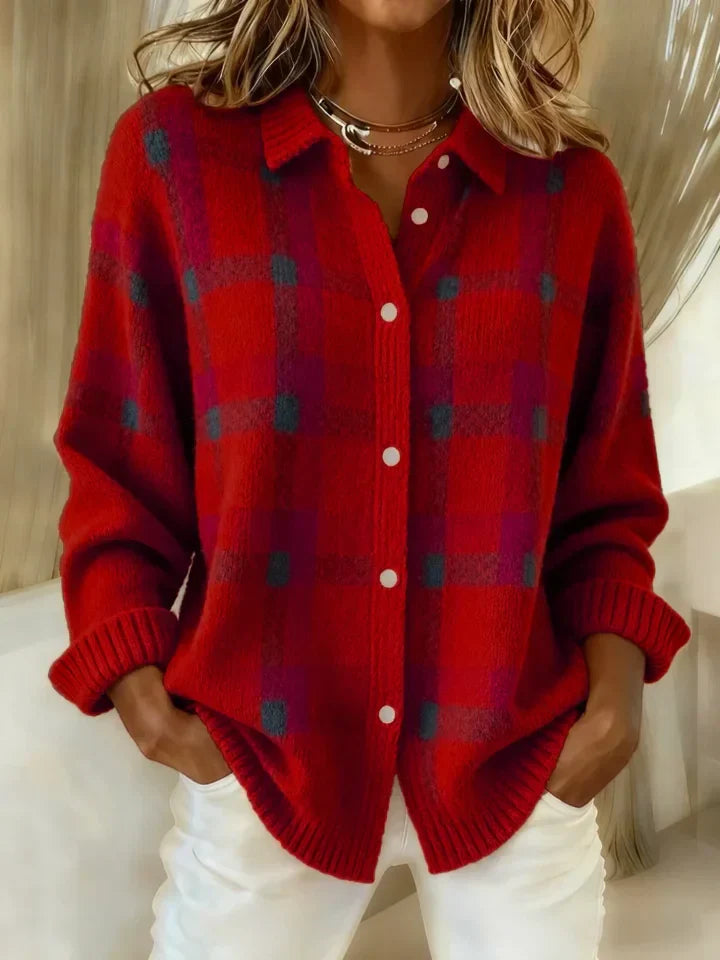 Valeria – Casual Retro Plaid Sweater